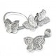 Conjunto de mariposas en plata