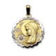 Medalla virgen niña de oro redonda 18mm