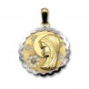 Medalla virgen niña de oro redonda 18mm