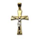 Cruz de oro bicolor con cristo en oro blanco