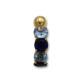 Piercing de ombligo en oro con piedras en linea tonos azules