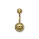 Piercing de ombligo en oro con forma de bola
