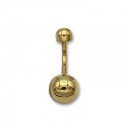 Piercing de ombligo en oro con forma de bola