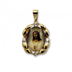 Medalla de oro de Jesús Cauitivo en esmalte