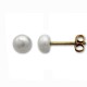 Pendiente de oro con una perla de boton de 5.5 mm