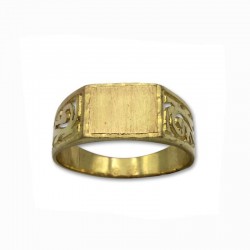 Sello de oro rectangular con calados lateral
