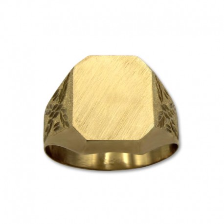 Sello de oro con forma rectangular sin cantos semihueco