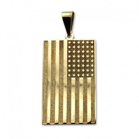Colgante de oro de la bandera de EEUU con 48 estrellas