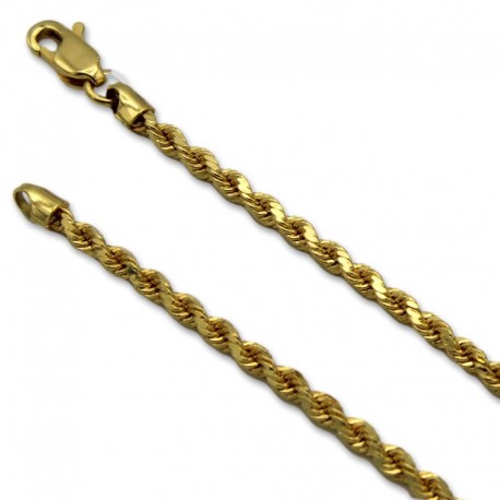 Cadena de oro cordón salomónico 2mm semihueco 50cm