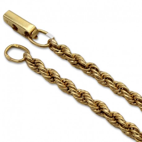 Cadena de oro cordón salomónico 3.5mm semihueco 45cm