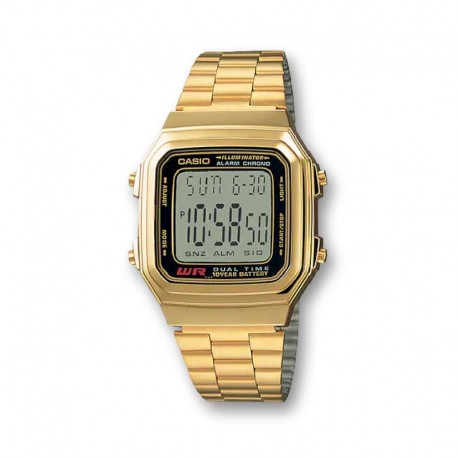 Reloj clásico digital dorado Casio unisex