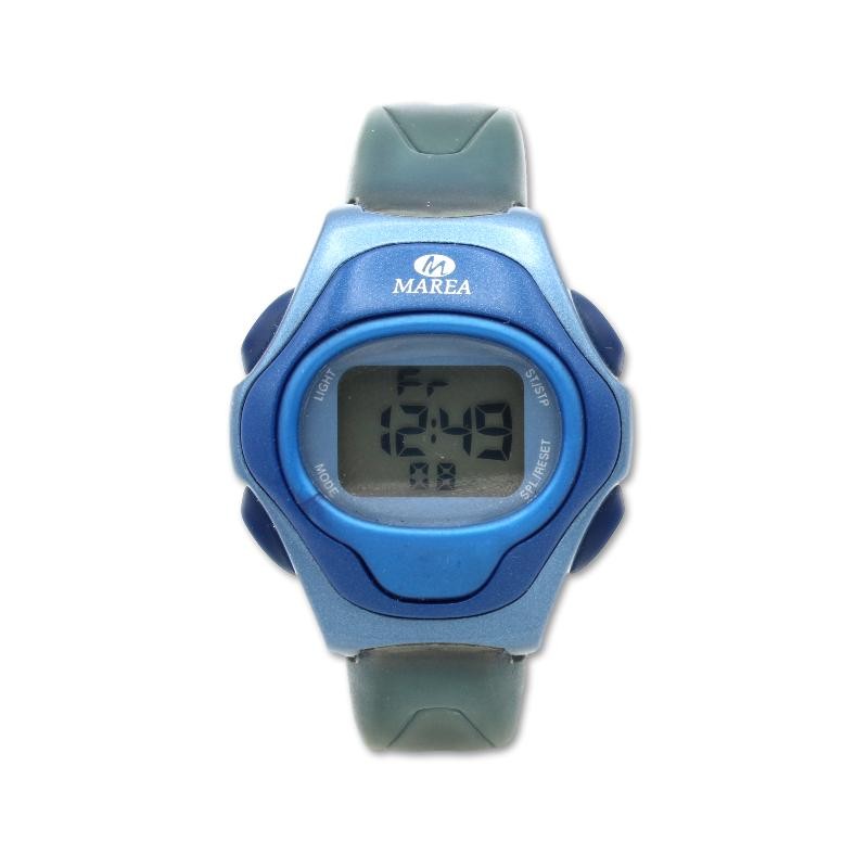 Reloj de niño Marea, reloj digital con caja redonda colores azules.