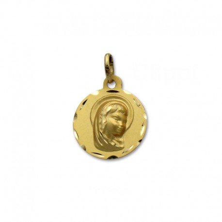 Medalla de oro de la virgen niña 14mm