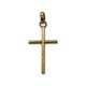 Cruz de oro maciza clásica con tallado diseño madera