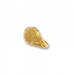 Sello de oro ovalado con motivo lateral